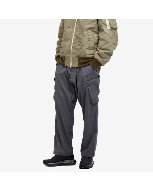 Acronym Gray Nylon Stretch Cargo Trousers for men