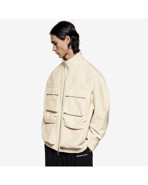 MKI Miyuki-Zoku Natural Washed Cotton Nylon Track Jacket for men