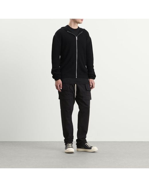 Rick Owens Black Creatch Cargo Trousers for men