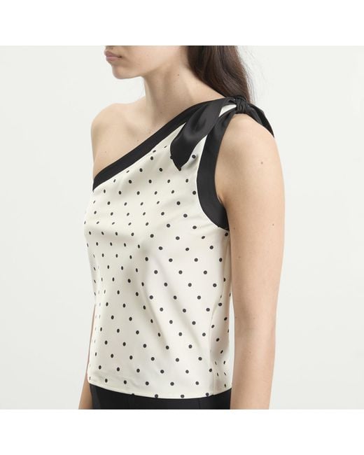 Kijun White Polka Dot Scarf Top
