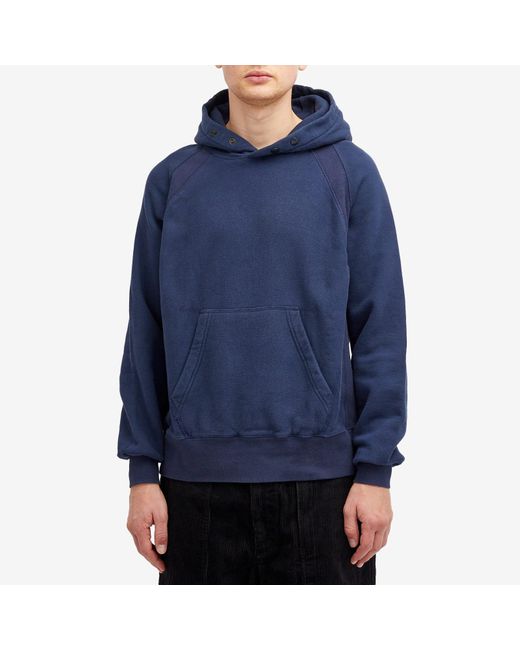 Engineered Garments Blue Raglan Hoodie for men