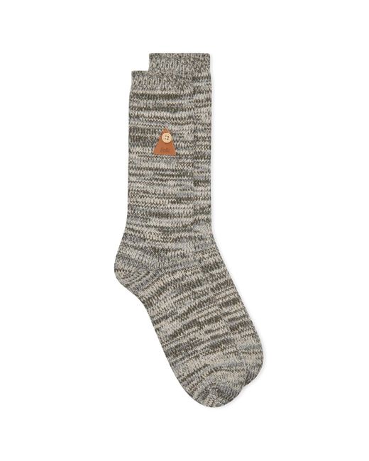Folk Gray Wool Melange Socks for men