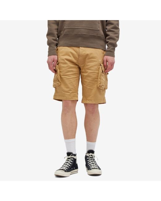 Alpha Industries Brown Crew Shorts for men