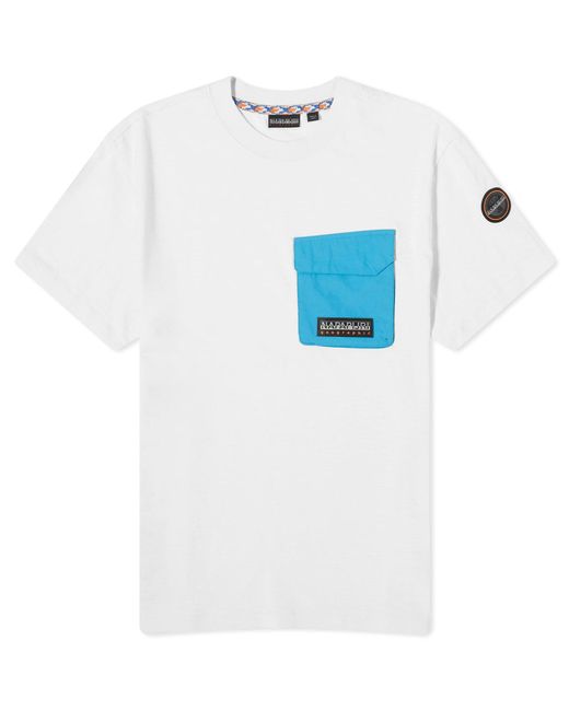 Napapijri Blue Pocket T-Shirt for men