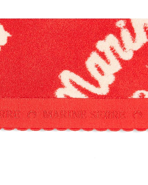 MARINE SERRE Red Jersey Jacquard Cropped Bralet Top