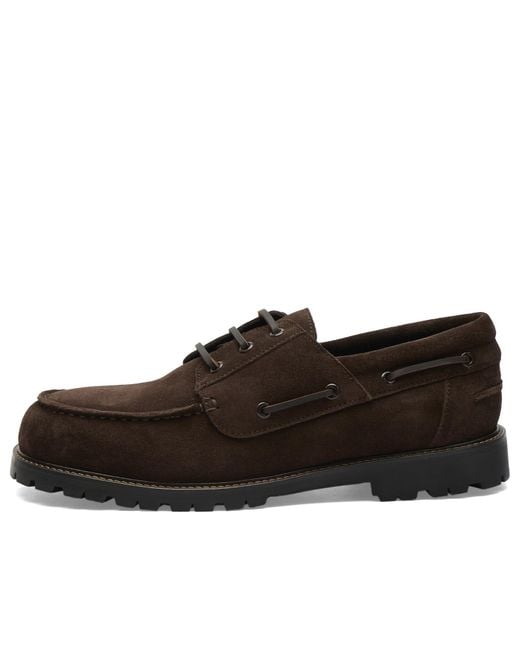 Studio Nicholson Brown Guston Lace Up Boat Shoe for men