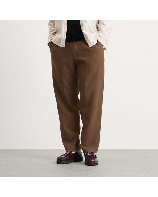 A Kind Of Guise Brown Banasa Seersucker Trousers for men