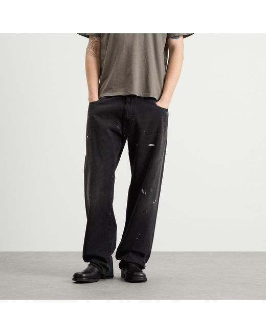 Maison Margiela Black Mm6 Relaxed Straight Leg Elasticated Jeans for men