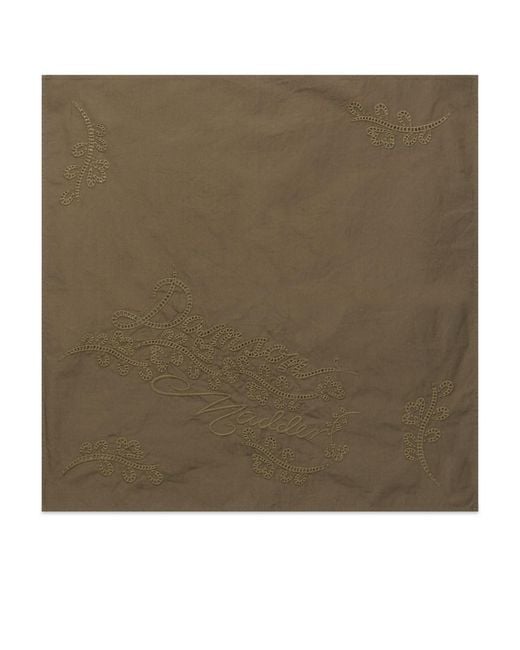 Damson Madder Green Embroidered Headscarf