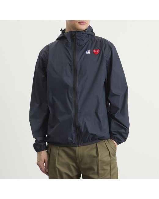 COMME DES GARÇONS PLAY Blue X K-Way Full Zip Packable Jacket for men