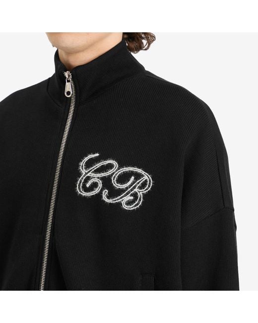 Cole Buxton Black Knitted Track Jacket for men