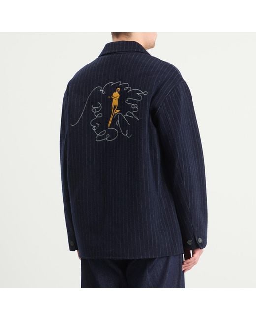 Drole de Monsieur Blue Drole De Monsieur Pinstriped Jacket for men