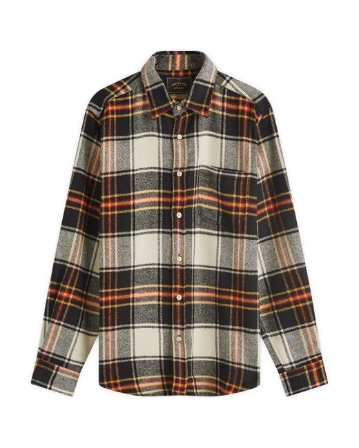 Portuguese Flannel Black Arc Check Overshirt for men