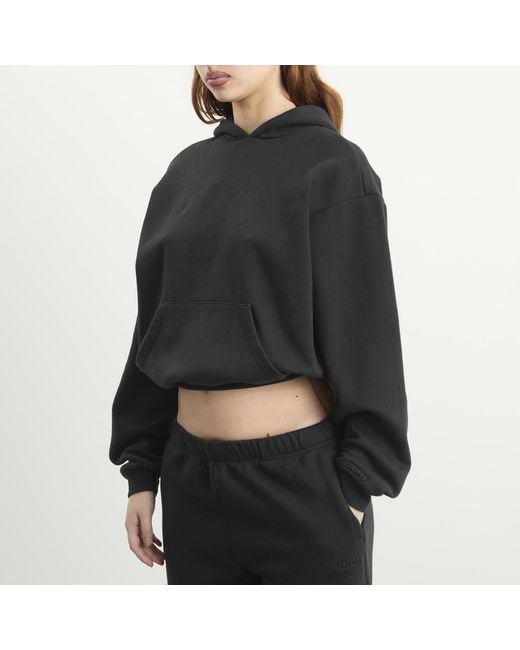 Skims Black Cotton Fleece Classic Pullover Hoodie