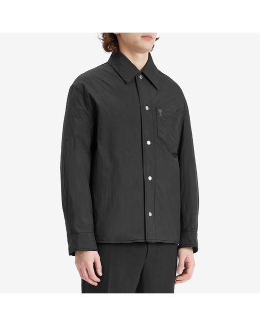Ami Paris Padded Adc Overshirt in Black for Men | Lyst UK 