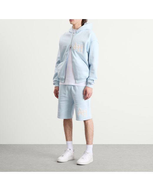 Annie Hood Blue College Zip Hoodie for men