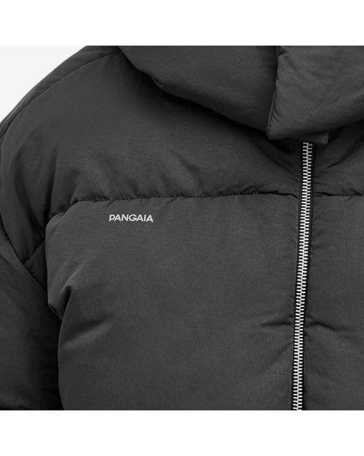 PANGAIA Black Flwrdwn Recycled Nylon Cropped Puffer Jacket
