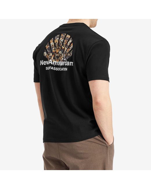 New Amsterdam Surf Association Black Seal Logo T-Shirt for men