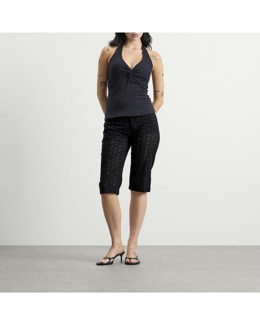 Fruity Booty Black Broderie Capris