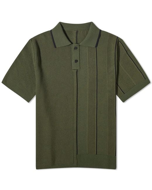 Jacquemus Green Juego Knitted Polo Shirt for men