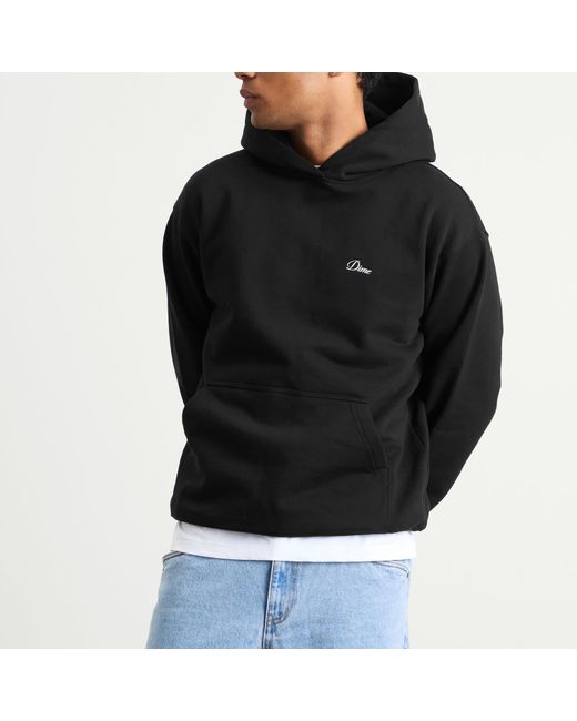 Dime Black Cursive Logo Hoodie for men