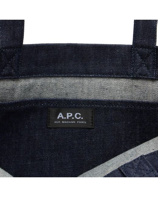 A.P.C. Blue Laure Denim Tote Bag for men