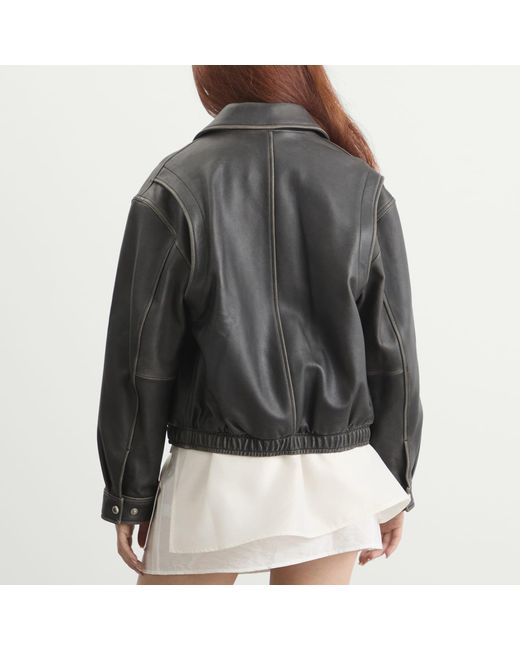 DUNST Gray Drizzler Leather Jacket