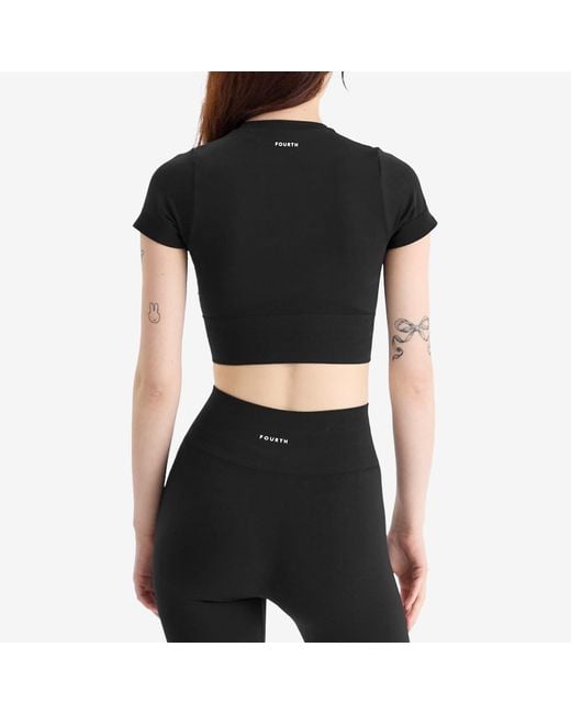 4th & Reckless Black Brogan Sports Crop Top