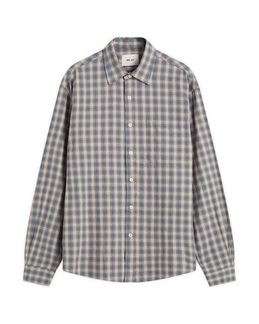 NN07 Gray Deon Check Flannel Shirt for men