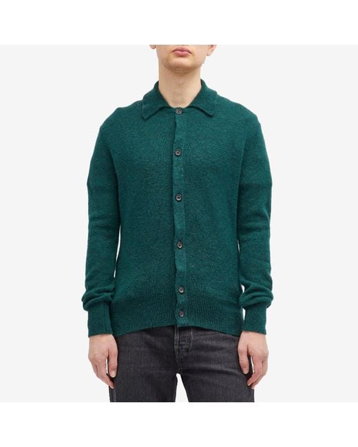 Oliver Spencer Green Britten Knit Cardigan for men