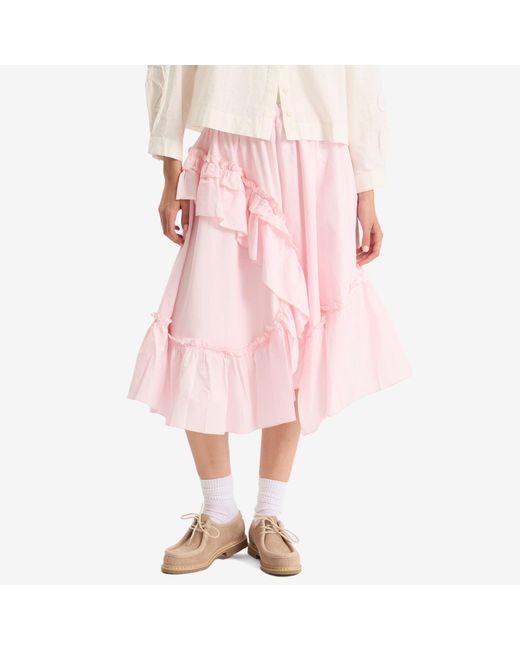 YMC Pink Draped Midi Skirt