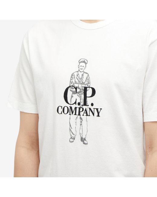 C P Company White Sailor T-Shirt for men