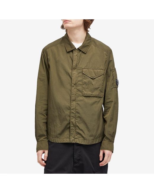 C P Company Green Chrome-R Full Zip Overshirt for men