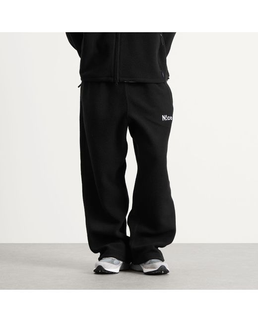 N!CE Black Polartec Fleece Trousers for men