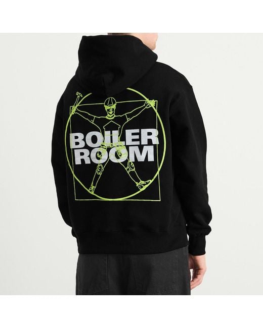 Pleasures Black X Boiler Room Workman Hoodie for men