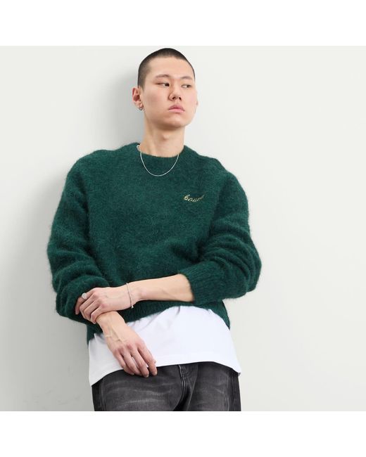 BOUND Green Dexter Cropped Alpaca Jumper for men