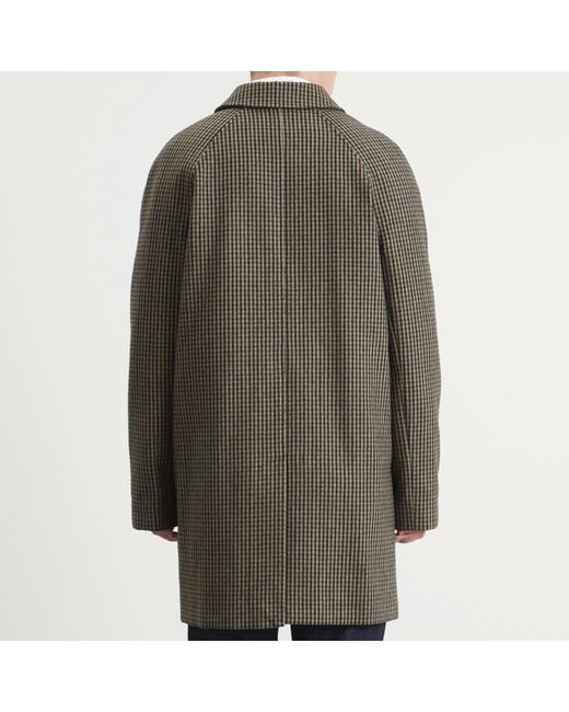 A.P.C. Green Paul Houndstooth Wool Mac for men