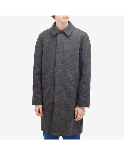A.P.C. Auster Wool Mac in Black for Men | Lyst