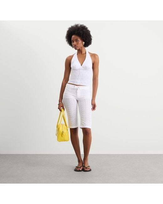 Peachy Den White Dylan Halter Top