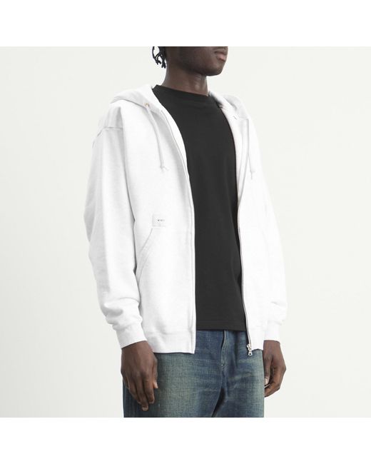 (w)taps White Throwdy Zip Hoody for men