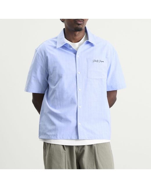 Daily Paper Blue Script Short Sleeve Shirt for men