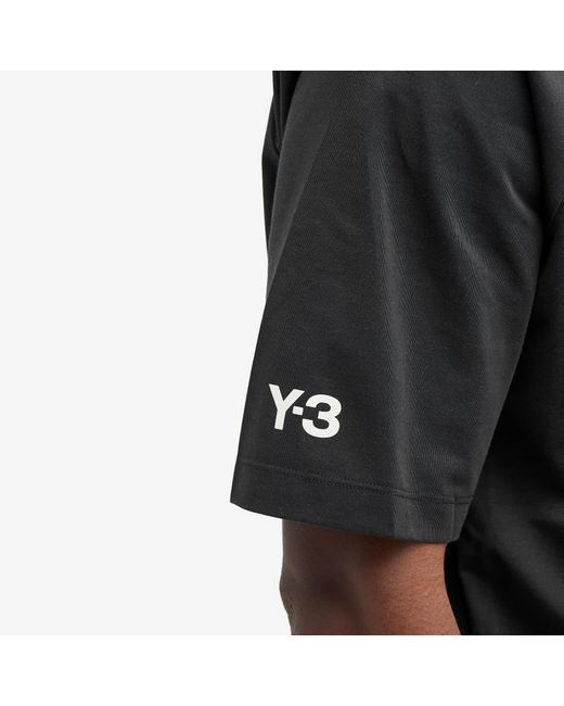 Y-3 Black 3 Stripe Long Sleeve T-Shirt for men