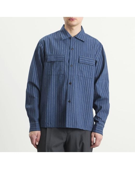 Visvim Keesey Stripe Shirt in Blue for Men | Lyst UK