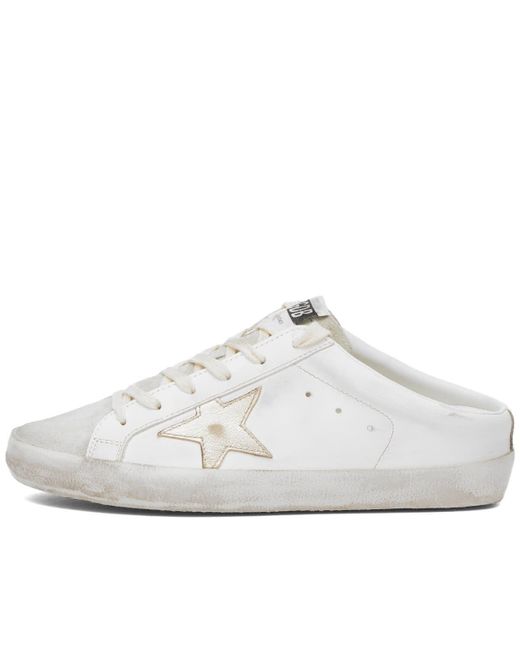 Golden Goose Deluxe Brand White Sabot Leather Sneakers