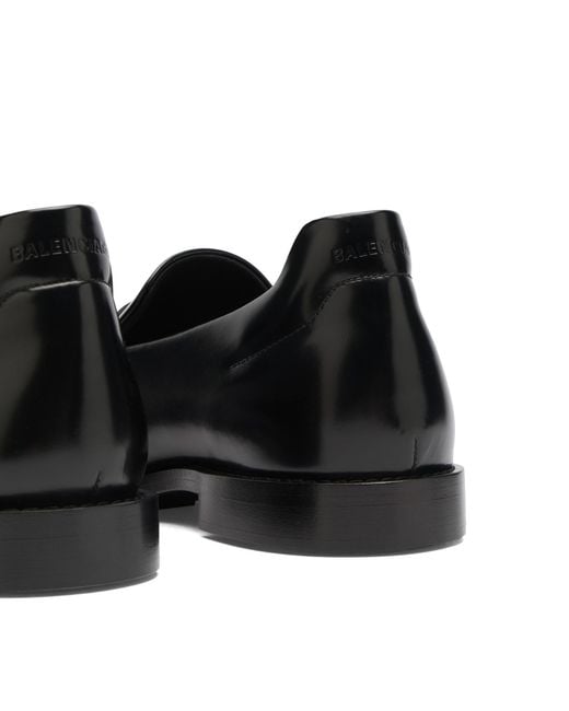 Balenciaga Black Leather Loafer for men