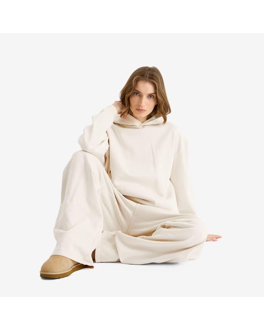 Skims White Boyfriend Fleece Pullover Hoodie