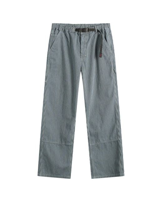 Gramicci Blue Overdyed Hickory Work Pant for men