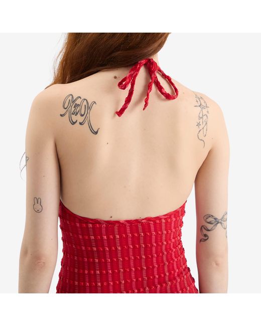 Peachy Den Red Cindy Halter Top