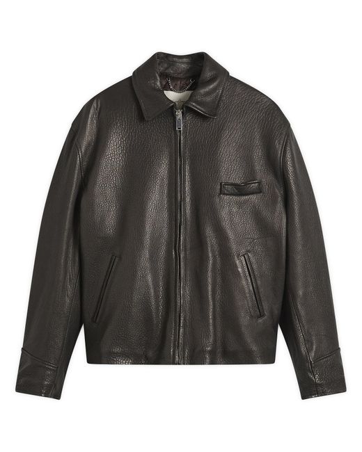 Second/Layer Black Second Layer Rider Leather Jacket for men