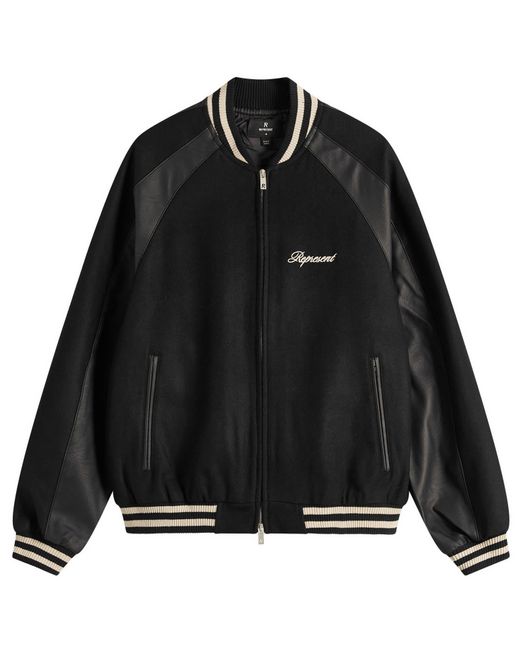 Represent Black Raglan Varsity Jacket for men